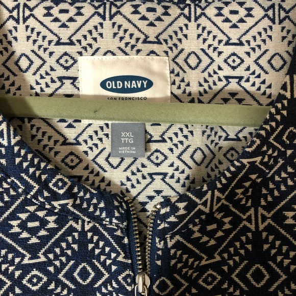 NWT Old Navy blue & white geometric jacket - Picture 4 of 5